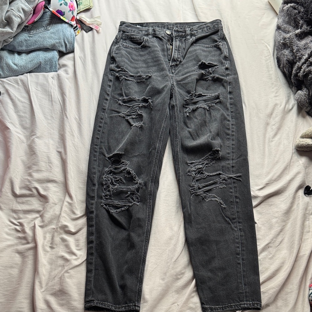 American Eagle Outfitters Black Distressed Jeans